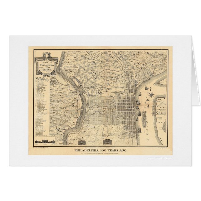 Carte de Philadelphie comme elle était en 1776 par (Devant horizontal)