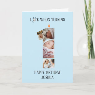 Carte de photo d'anniversaire 1ère année