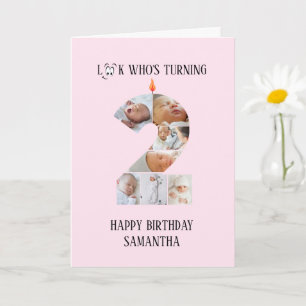 Carte de photo d'anniversaire 2 ans
