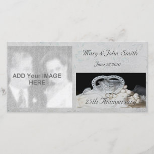 Carte de photo d'anniversaire de mariage 25 ans