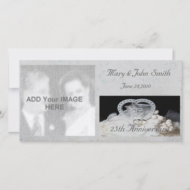 Carte de photo d'anniversaire de mariage 25 ans (Devant)