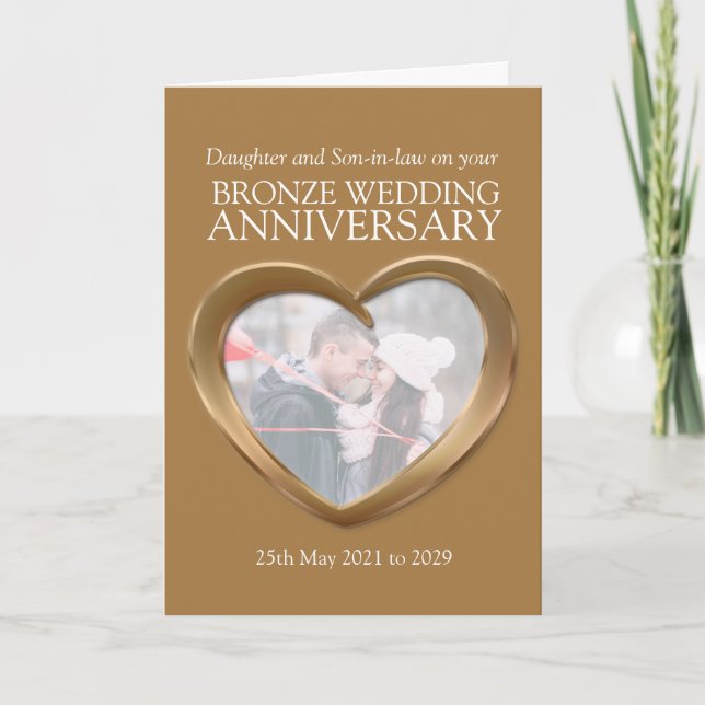 Carte de photo d'anniversaire de mariage de 8 ans  (Devant)