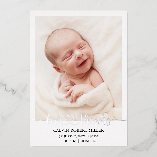 Carte de photo d'annonce de naissance de bébé Merc (Recto)
