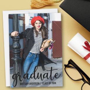 Carte de photo d'annonce de remise de diplôme de s