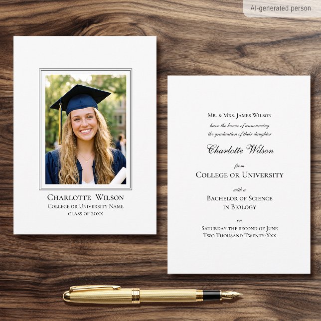 Carte de photo d'annonce de remise de diplômes cla (Créateur téléchargé)