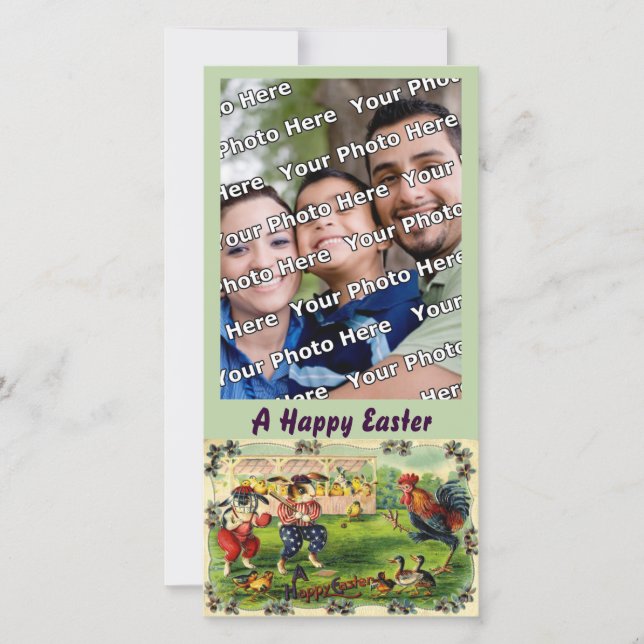 Carte de photo de baseball du lapin de Pâques (Devant)