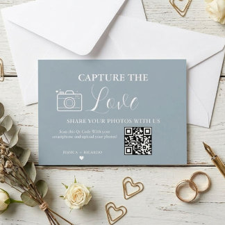 Carte de Photo de Code QR de Mariage Capturez l'Am