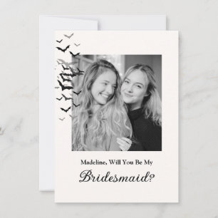 Carte de photo de demoiselle d'honneur de chauve-s