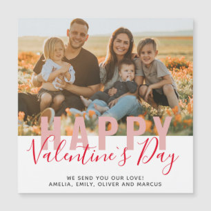 Carte de photo de famille de la Saint-Valentin en