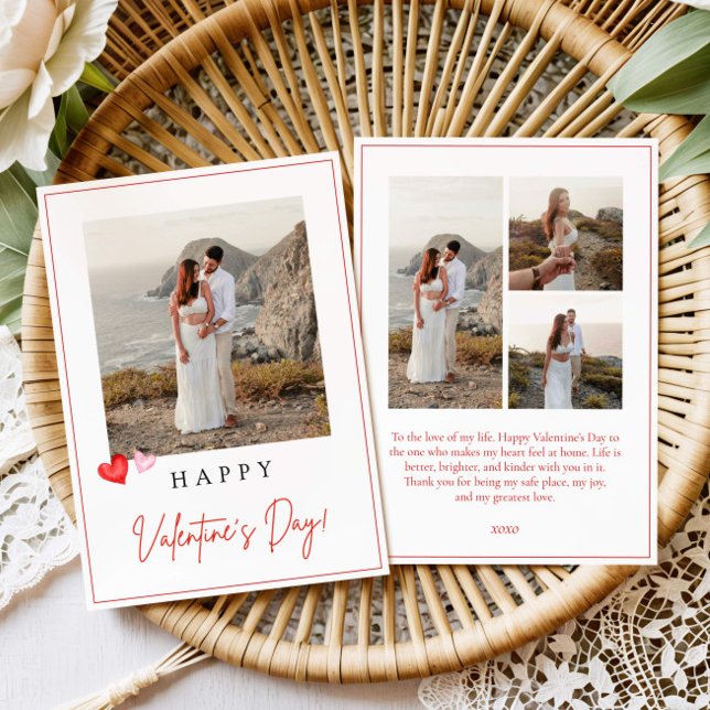 Carte de photo de la Saint-Valentin, cœurs rouges  (Créateur téléchargé)
