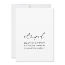 Carte de photo de mariage à cœur de script chic no