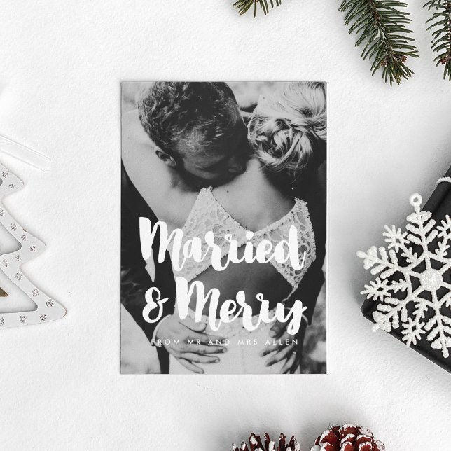 Carte de photo de mariage Mariés et Joyeux (Créateur téléchargé)