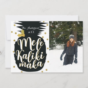 Carte de photo de Noël à l'ananas Mele Kalikimaka