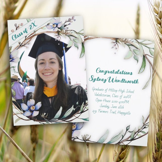 Carte de photo de remise de diplôme de fille Couro (Créateur téléchargé)