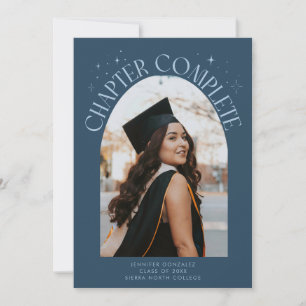Carte de photo de remise de diplôme Navy Blue Cadr