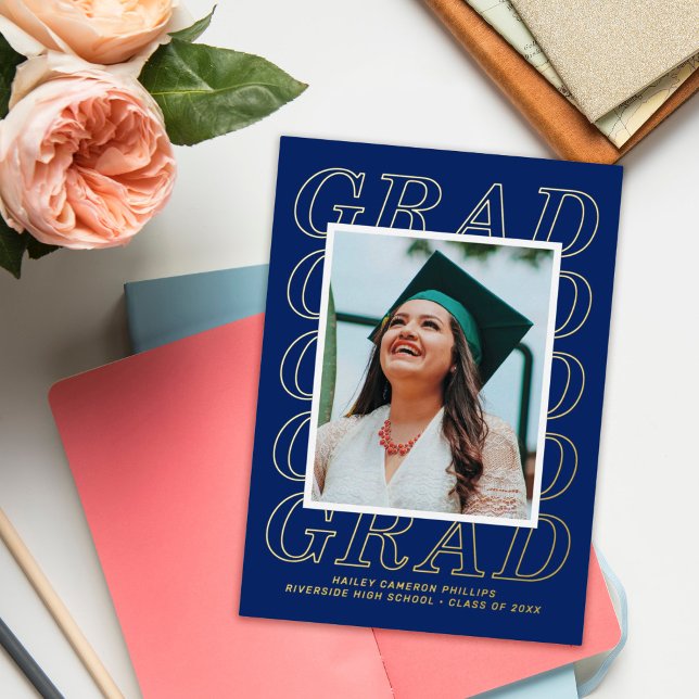 Carte de photo de remise de diplômes avec typograp (Créateur téléchargé)