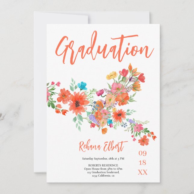 Carte de photo de remise de diplômes Boho tendance (Devant)