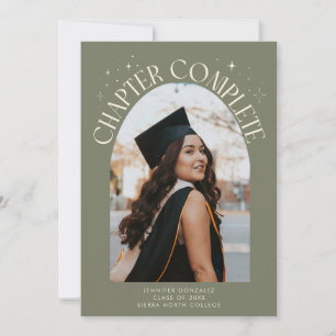 Carte de photo de remise de diplômes Vert sauge sa