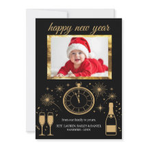 Carte de photo de soirée du Nouvel An élégante et