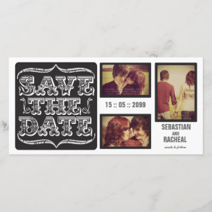 Carte de photo de typographie de date de sauvegard