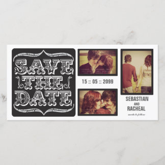 Carte de photo de typographie de date de sauvegard