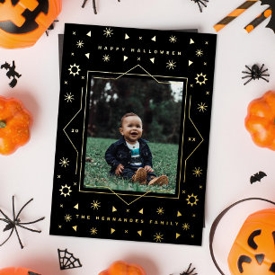 Carte de photo de vacances Halloween en feuille gé