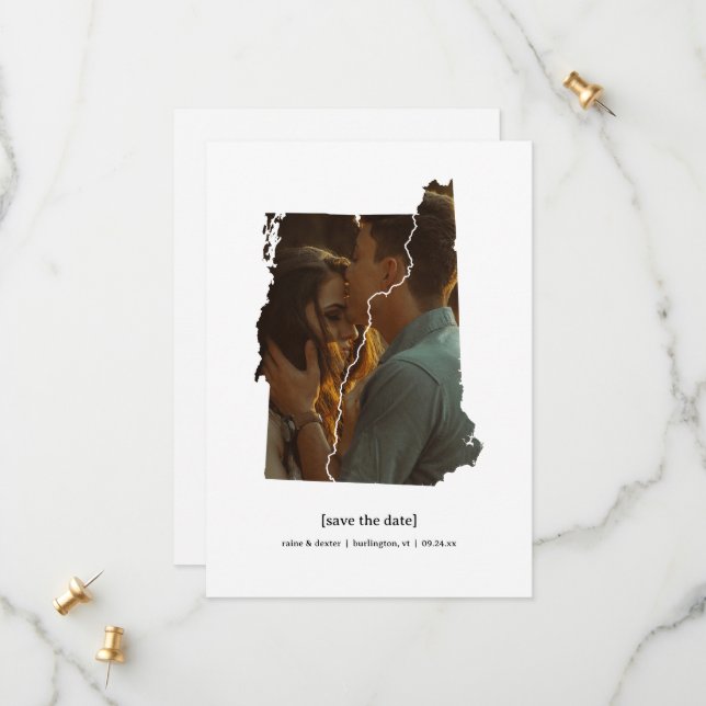 Carte de photo de Vermont et New Hampshire pour an (Devant/Arrière en situation)