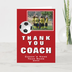 Carte de photo d'équipe de football rouge Merci à 