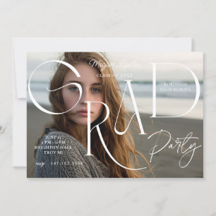 Carte de photo d'invitation de fête de fin d'étude