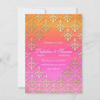 Carte de photo d'invitation indienne Damask Rose O