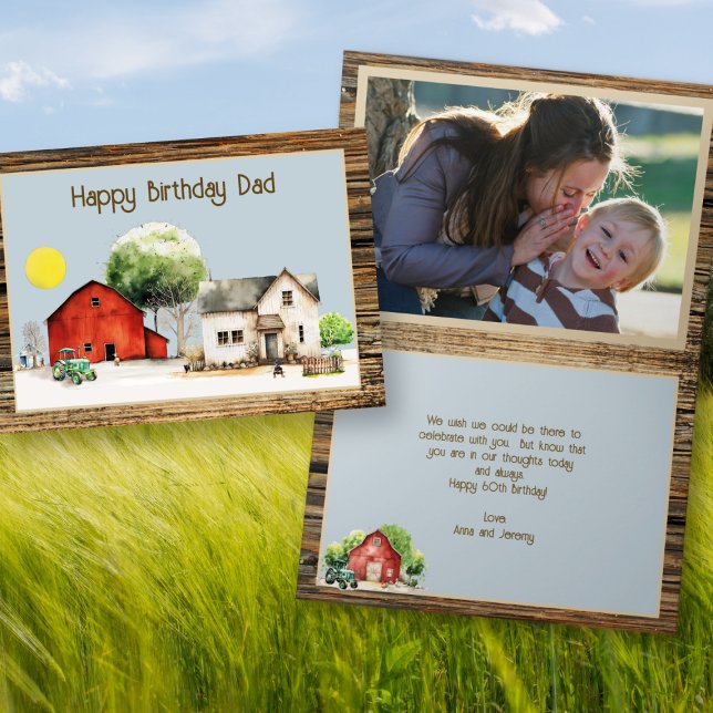 Carte de photo et message pliée pour un joyeux ann (Créateur téléchargé)