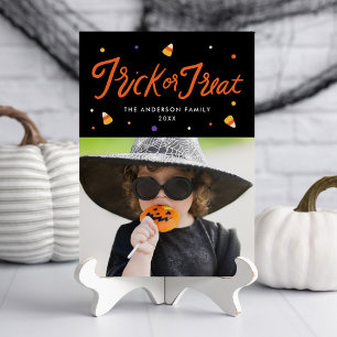 Carte de photo Halloween Candy Corn Trick or Treat