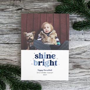 Carte de photo Hanukkah Blue Shine Bright