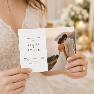 Carte de Photo 'Save the Date' pour un Mariage Élé