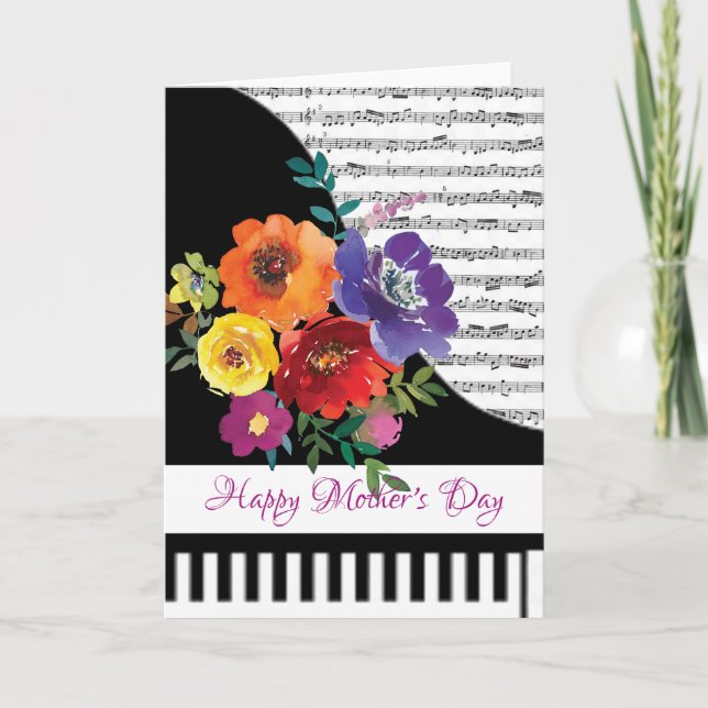 Carte de piano florale (Devant)