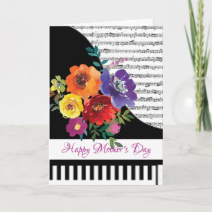 Carte de piano florale