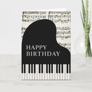 Carte de piano mélodie d'anniversaire