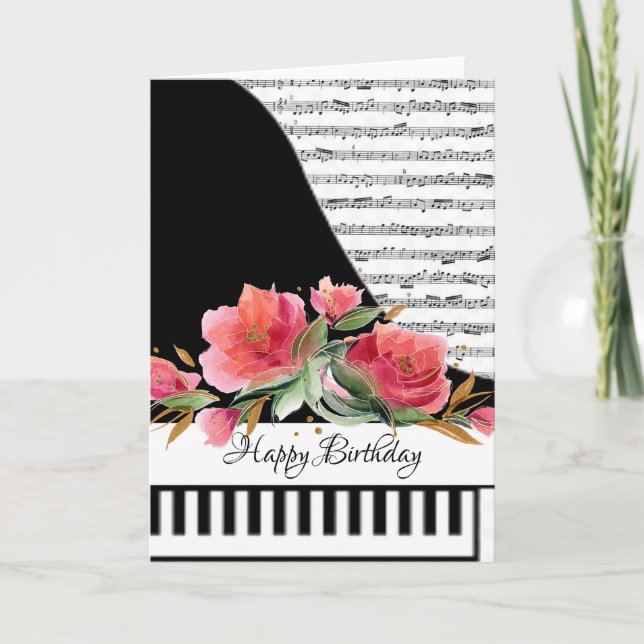Carte de piano personnalisable (Devant)