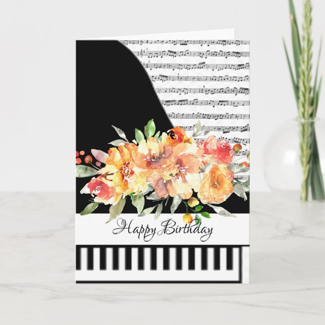 Carte de piano personnalisable (Devant)