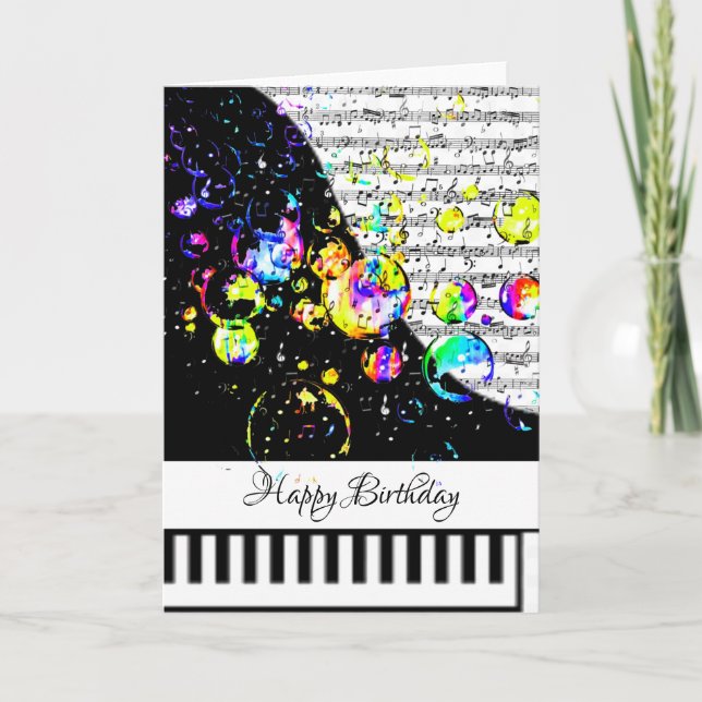 Carte de piano personnalisable (Devant)