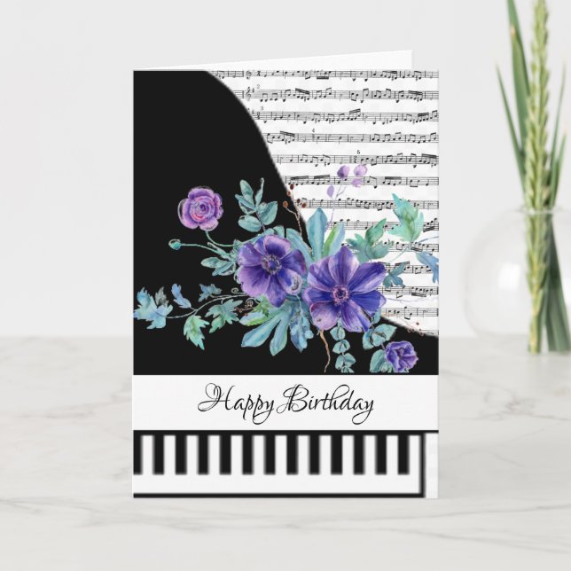 Carte de piano personnalisable (Devant)