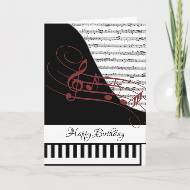 Carte de piano personnalisable (Devant)