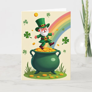 Carte de pièce d'or du lutin chanceux