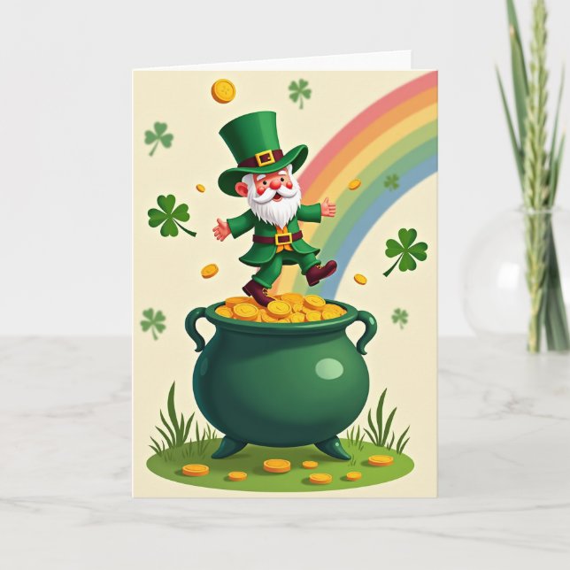 Carte de pièce d'or du lutin chanceux (Devant)