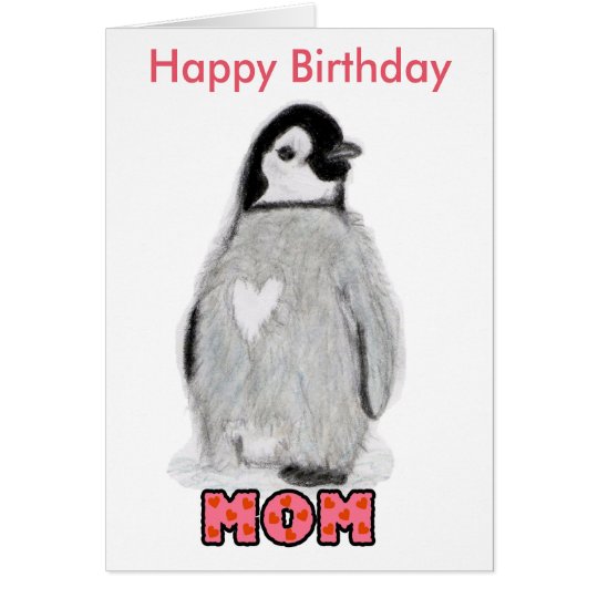 Carte De Pingouin De Maman De Joyeux Anniversaire Zazzle Fr