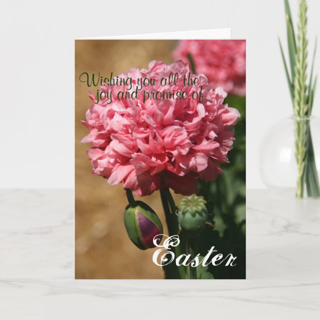 Carte de pivoines de Pâques (Devant)