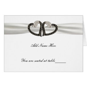Carte de place Coeurs Diamants Noir & Blanc