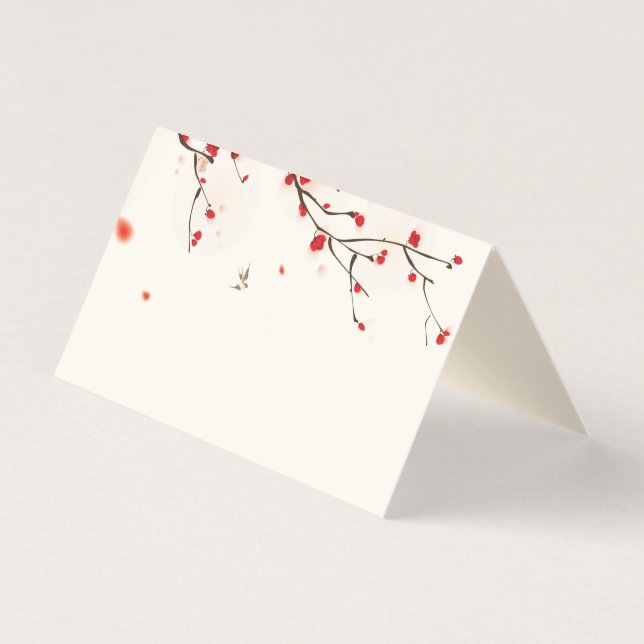 Carte de place de la table d'aquarelle de fleurs d (Front)