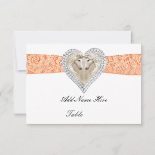 Carte de place de la table de dentelle orange Unic