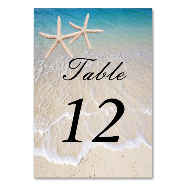 Carte de place de table de mariage Starfish Beach (Par défaut)